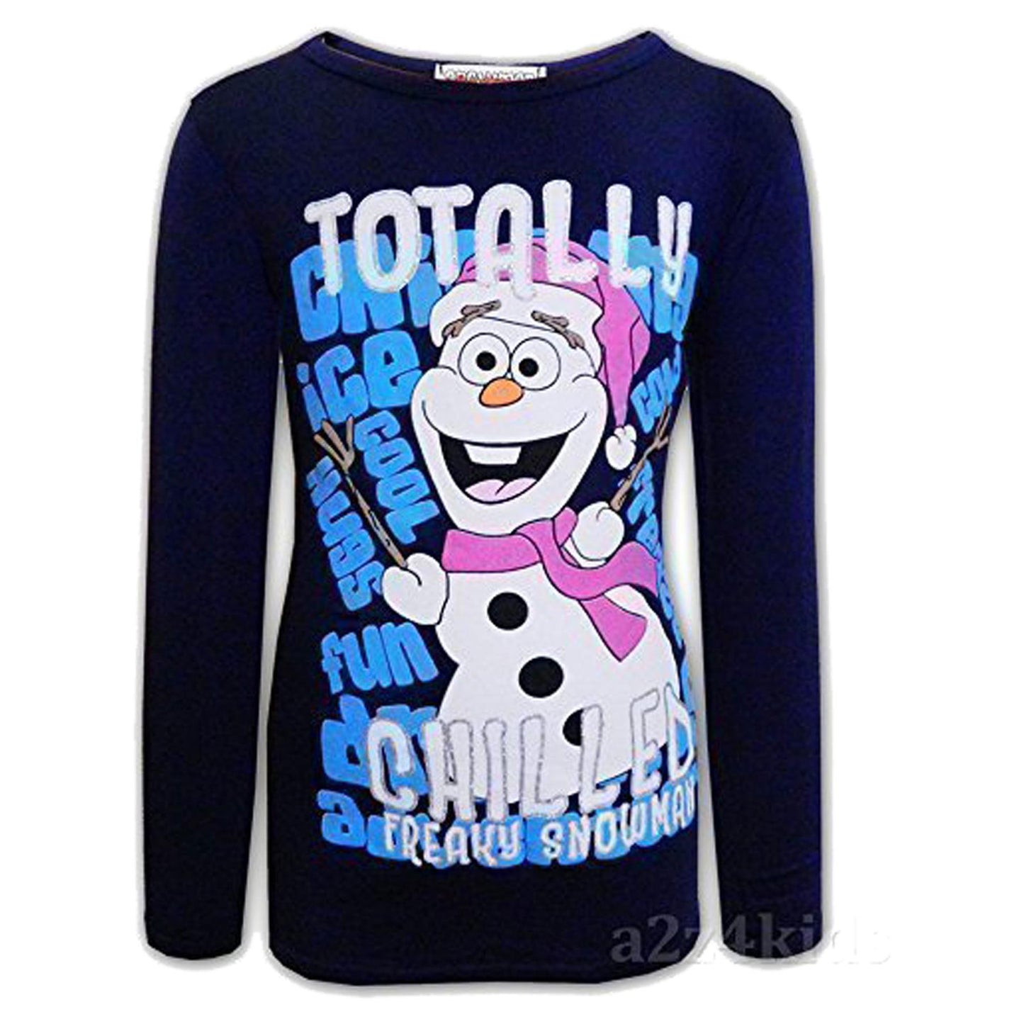 A2Z 4 Kids Girls Christmas Xmas T Shirt Totally Chilled Fashion Age 3-10 Yrs