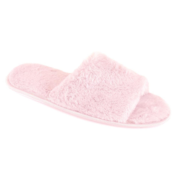 Women Fluffy Faux Fur Slipper Open Toe Warm Furry Cozy Slippers for Girls Shoes