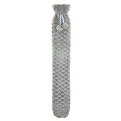 A2Z Hot Water Bottle 2 Litre Two Tone Fleece Cover Rubber Long Hot Water Bag