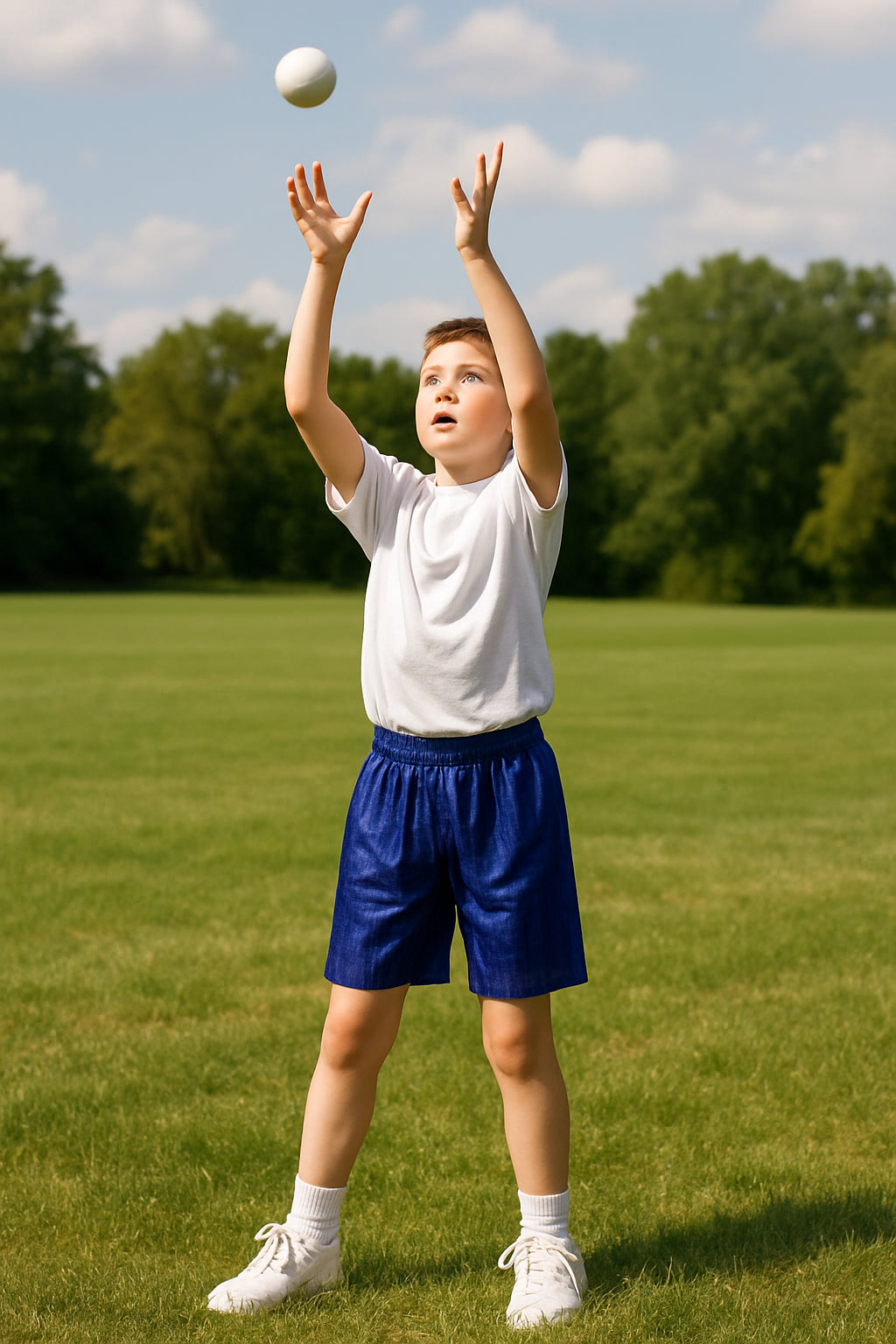 Kids Girls Boys Shadow Stripe PE Shorts Sports Football Gym School Short 2-13