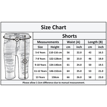 Kids Boys Ripped Denim Shorts Light Blue Comfort Stretch Skinny Pants Trousers