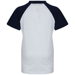 Kids Raglan Style T Shirt Contrast Colour Short Sleeve Top Girls Boys Age 5-13 Y