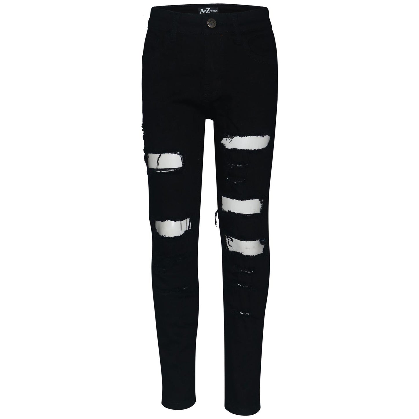 Boys Ripped Denim Jeans Comfortable Stretch Skinny Trousers Trendy Summer Pants