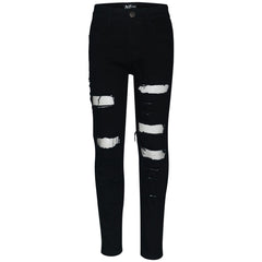 Boys Ripped Denim Jeans Comfortable Stretch Skinny Trousers Trendy Summer Pants