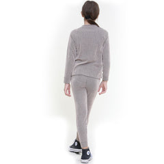 Kids Girls Ribbed Top & Bottom Tracksuit Lounge Wear Long Sleeves Outfit Set
