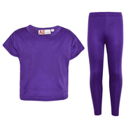 A2Z 4 Kids Girls Top Kids Plain Color Stylish Crop Top & Fashion Legging Set New Age 7 8 9 10 11 12 13 Years - A2Z 4 Kids