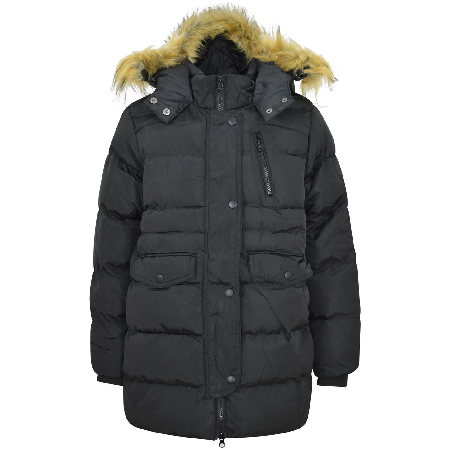Kids Girls Boys Fashion Padded Casual School Black Jacket Bubble Coat 5-13 Years