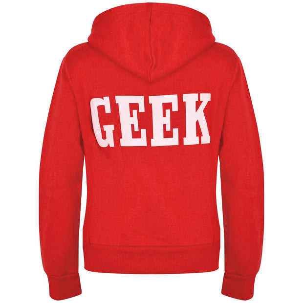 Kids Boys Girls Unisex Jackets Geek Print Fleece Zipper Hooded Hoodie Top Jacket