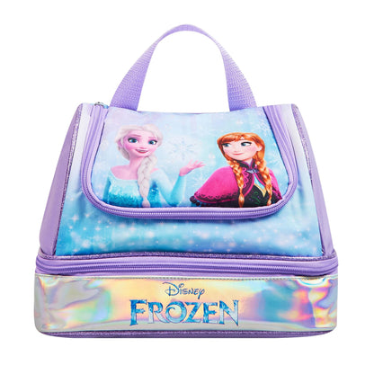 Disney Frozen Girls Lunch Bag Officially Licensed Multi-Zip Insulated Lunch Box