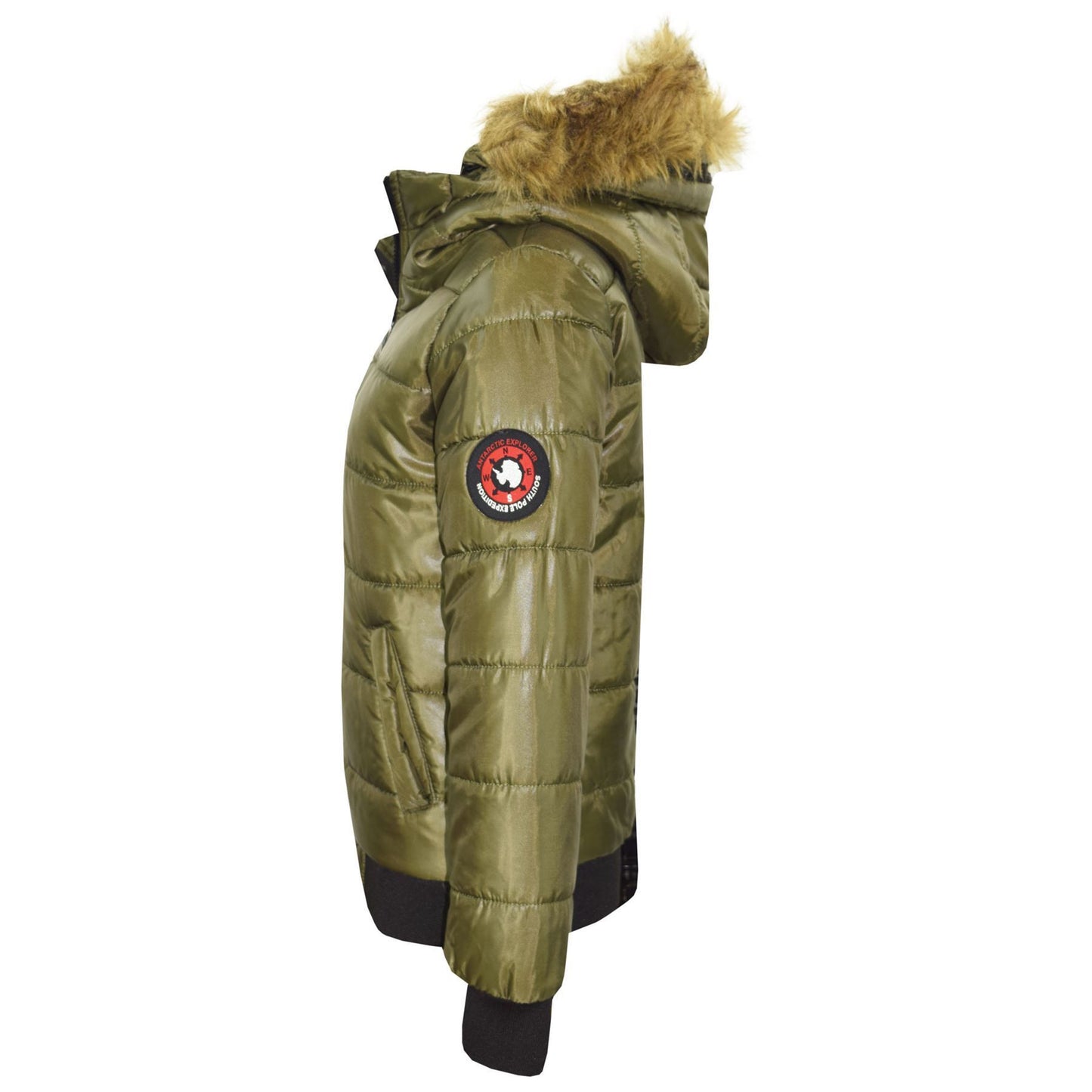 Boys Girls Jackets Kids Maya Faux Fur Hooded Padded Puffer Bubble Coats 5-13 Yrs