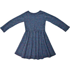 Kids Girls Skater Dress Long Sleeve Tweed Texture Flared Party Summer Dresses