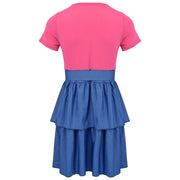 Kids Girls Summer Dress Casual Ruffle Party Dress Age 2-14
