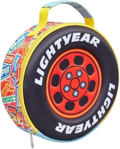 Kids Disney Car EVA Tyre Lunch Bag Official Licensed Lightning McQueen Round Bag