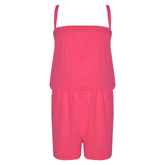Kids Girls Plain Color Playsuit Trendy Summer All In One Jumpsuit New Age 5-13 Y