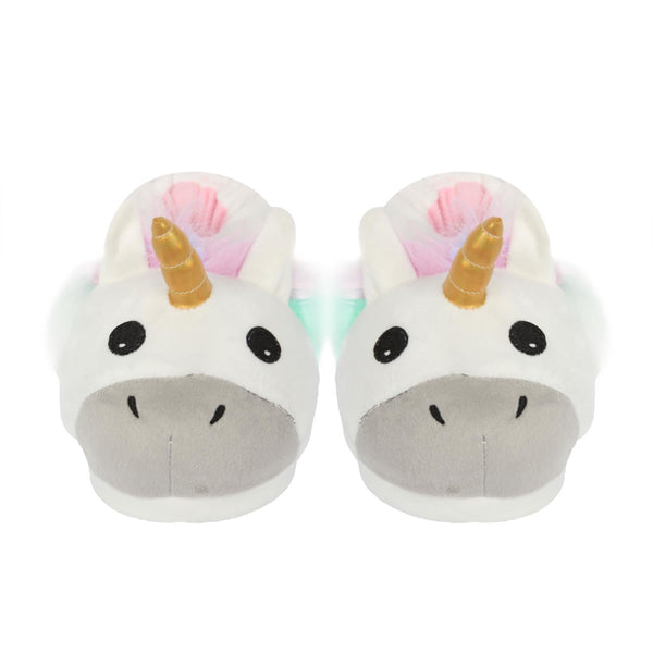Kids 3D Animal Slippers Soft Plush Non Slip Sole Tiger Leopard Unicorn Shoes