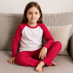 A2Z 4 Kids Girls Boys PJs Plain Color Stylish Color Contrast Pyjamas Sleepwear