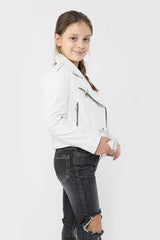 A2Z 4 Kids Girls PU Leather Jacket Zip Up Biker Trendy Belted Coats 5-13 Years