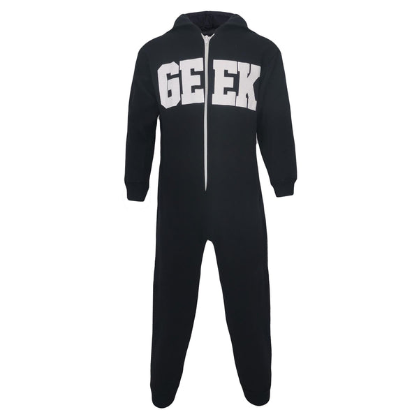 Kids Girls Boy Unisex Geek Print Fleece A2Z Onesie One Piece All In One Jumpsuit