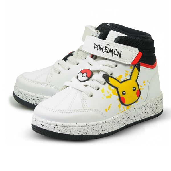 Kids Officially Licensed Pokemon Pikachu Boys Girls Hi-Top Trainers with Lace-Up