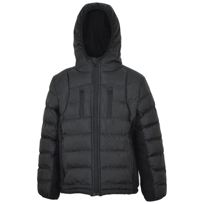 A2Z Kids Boys Fashion Padded Casual School Jacket Black Bubble Coat Urban Winter Wear