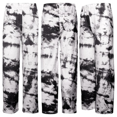 Kids Girl Palazzo Black Flared Wide Leg Tie Dye Print Baggy Loose Summer Trouser