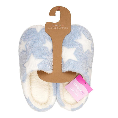 A2Z Ladies Star Mule Slippers Warm Plush Indoor Slip On Slipper Soft Lined Shoes