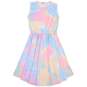 A2Z 4 Kids Girls Childrens Rainbow Galaxy Tie Dye Skater Dress Casual Party Gift Age 5 6 7 8 9 10 11 12 13 Years