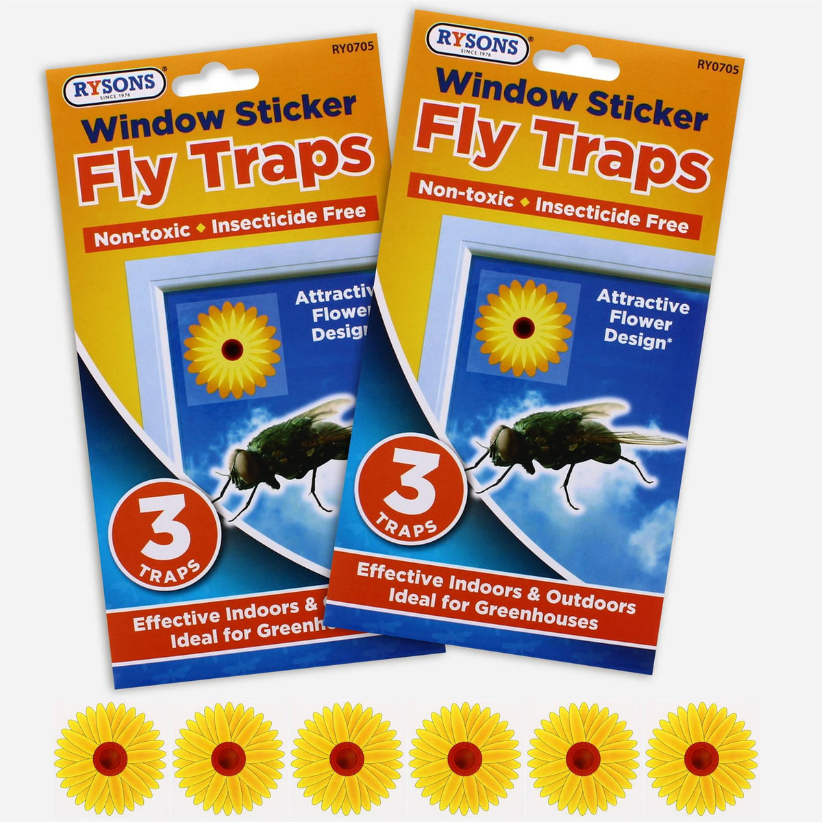 A2Z Window Sticker Fly Traps Pack of 3 Non Toxic Sticky Fly Catcher Stickers
