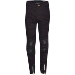 Kids Girls Stretchy Jeans Designer Ripped Drape Panel Denim Pant Trouser 5-13 Yr