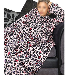 Unisex Men Ladies Wearable Snuggle Blanket with Sleeves Super Soft Warm Fleece