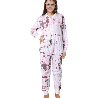 A2Z 4 Kids Cotton Onesie for Kids Onesie Pyjamas Lounge Wear Stone Tie Dye Printed Sleepsuit Comfy Gifts for Children Girls Age 5-6, 7-8, 9-10, 11-12 & 13