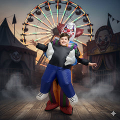Kids Inflatable Clown Costume Fancy Dress Multicolour Blow Up Halloween Costume