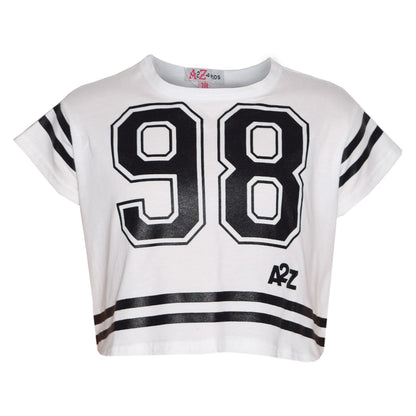 A2Z4Kids Girls Top Kids 98 Print Stylish Fashion T Shirt Crop Top New Age 5-13Yr