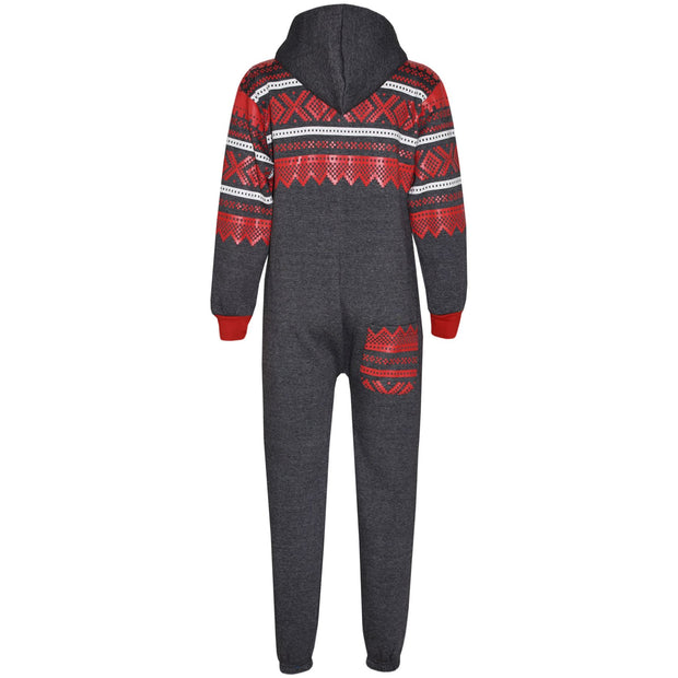 A2Z 4 Kids® Kids Fleece Onesie Girls Boys Aztec Snowflake Print All In One Jumsuit Playsuit Nightwear New Age 7 8 9 10 11 12 13 Years