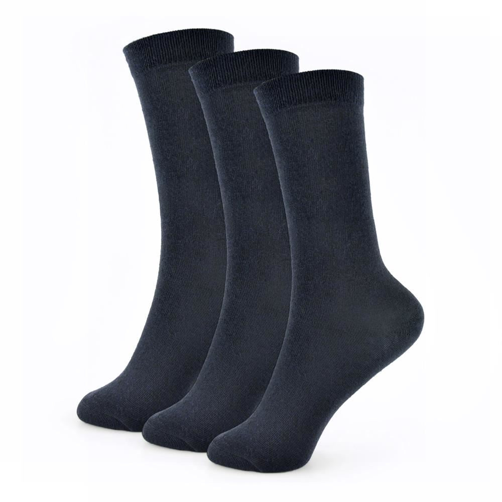 Kids Girls Plain Knee High Socks Pack of 3 Comfortable School Cotton Socks