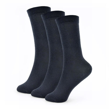 Kids Girls Plain Knee High Socks Pack of 3 Comfortable School Cotton Socks