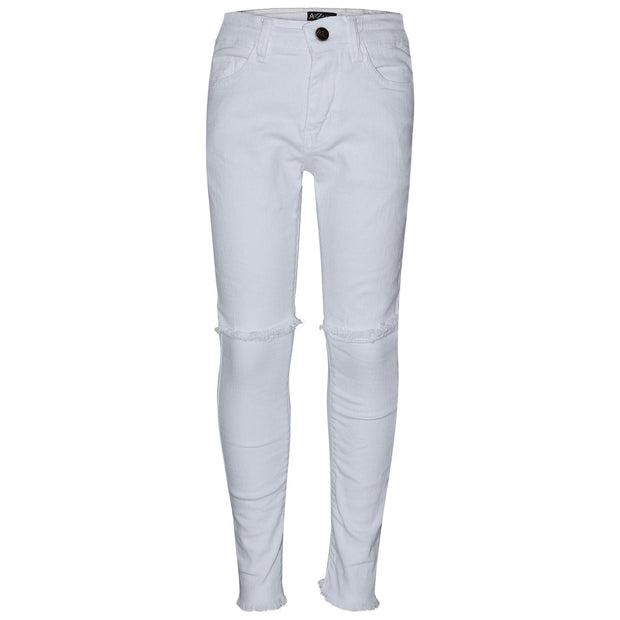 Kids Girls Stretchy Ripped Jeans Denim Skinny Fashion Frayed Pant Jegging 3-13 Y