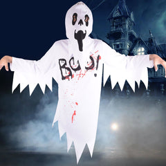 Kids Girls Boys Top BOO Printed Halloween Spooky Ghost Costume Scary White Top