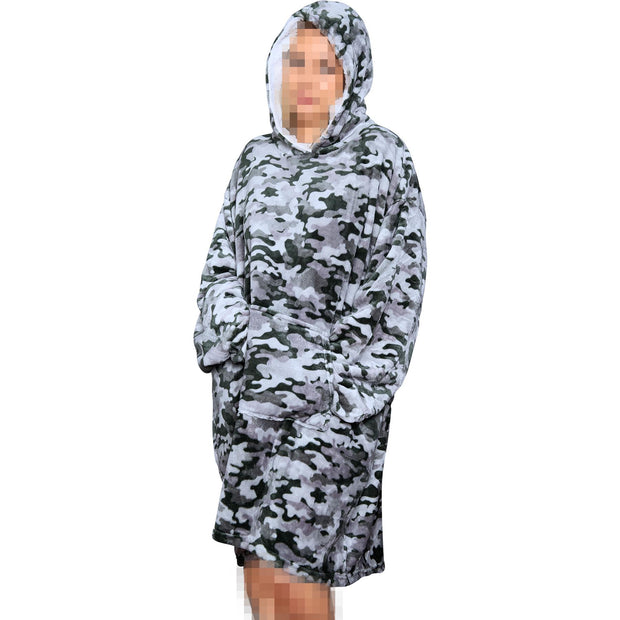 A2Z Unisex Mens Ladies Oversized Kangaroo Pocket Hooded Animal Wearable Blanket