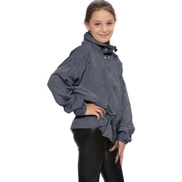 A2Z 4 Kids Windbreaker Shower Proof Windproof Grey Jacket Stylish Lightweight Casual Coat Girls Cagoule Rain Mac Raincoats Age 5-13 Years - A2Z 4 Kids