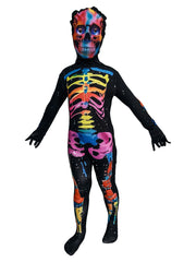 Kids Boys Girls Skeleton Glow Costume Skull Mask Halloween Fancy Dress One Piece