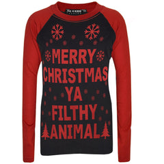 Kids Girls PJS Merry Christmas Ya Filthy Animal Print Trendy PJS Age 2-13 Years