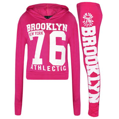 Kids Crop Top & Legging Set Active Wear Girls 5-13 Years