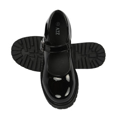 A2Z Girls Teens Womens Black Patent Mary Jane School Shoes Smart Buckle Footwear
