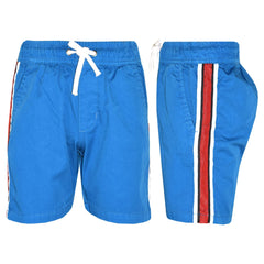 Kids Boys Girls Chino Shorts Contrast Stripes Knee Length Half Pant Age 5-13 Yr