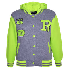 Kids Jacket Girls Boys Baseball Hooded Jacket Varsity Hoodie New Age 2-13 Years