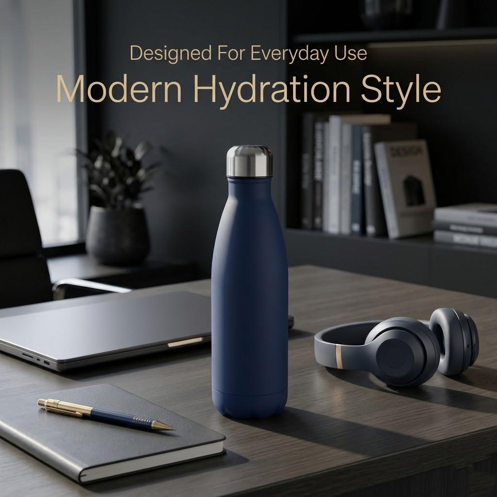 A2Z 500ml Stainless Steel Water Bottle Insulated Leakproof Flask Gym Travel