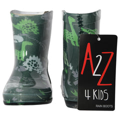 A2Z 4 Kids Boys Dinosaur Print Rain Boots PVC Waterproof Wellington Boot Wellies