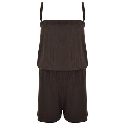 Kids Girls Plain Color Playsuit Trendy Summer All In One Jumpsuit New Age 5-13 Y