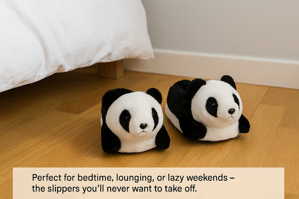 A2Z Boys Girls Womens Mens Panda 3D Plush Slippers Warm Indoor Shoes Kids Adults